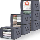 FAB TOTES STORAGE BAGS FOR CLOTHES AND BLANKET FOLDABLE 6 PIECE SET - GRAY - Like New