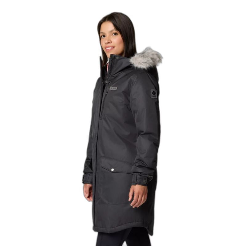 COLUMBIA WOMEN'S SUTTLE MOUNTAIN LONG INSULATED JACKET - SIZE: MEN LARGE - BLACK - Brand New