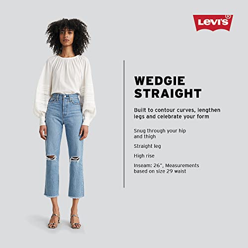 LEVI'S WOMEN'S WEDGIE STRAIGHT JEANS WHITE STONE WASH WOMEN SIZE 25X28 - Brand New