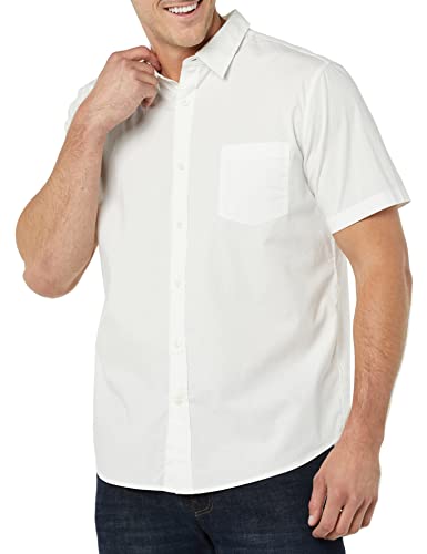 AMAZON ESSENTIALS MEN'S SLIM POPLIN SHIRT - MEDIUM - WHITE - Brand New