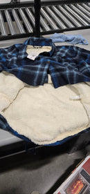 ZENTHACE PLUSHY INTERIOR FLANNEL SHIRT COZY WARM - SIZE:MEN 2XL WOMEN 2XL - BLUE - Brand New