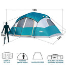 UNP Camping Tent 9-10 Person Waterproof Windproof Family Tent B087LRL9R7 - Tan - Like New