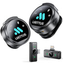 LEETTUS 2PCS MINI WIRELESS LAVALIER MICROPHONES FOR IPHONE 14/15/16 - BLACK - Like New