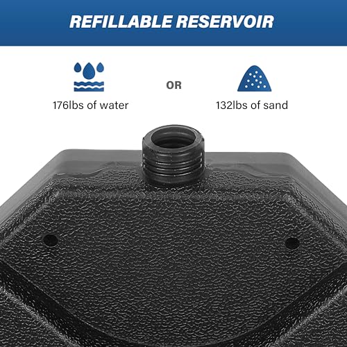 YSSOA 176LB CAPACITY 4-PIECE CANTILEVER PATIO UMBRELLA BASE - BLACK - Like New