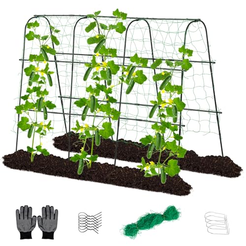 LALAHONI GARDEN TRELLIS FOR CLIMBING PLANTS OUTDOOR，BLACK H 48" x L 65" - BLACK - Like New