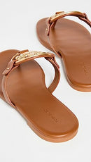 136593 TORY BURCH WOMEN'S MILLER SANDALS SIZE 7 BOURBON MIELE/GOLD - Like New