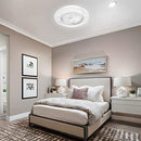 YITAHOME Bladeless Ceiling Fan Light 20" Modern Enclosed Chandelier - White - Brand New
