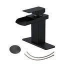 BWE BWE BATHROOM FAUCET WATERFALL BATH SINGLE HOLE HANDLE MODERN - BLACK MATTE - Like New