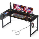 AODK 55" Small Computer Desk Power Outlet Small Spaces Home Office - Black - Like New