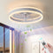 AHAWILL 15.7" LOW PROFILE CEILING FAN WITH LIGHT AND REMOTE MODERN - WHITE - Like New