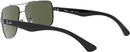 Ray-Ban Men's RB3483 Metal Square Sunglasses - POLARIZED GREEN/GUNMETAL Like New