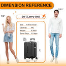 KRUTE CARRY ON LUGGAGE PC+ABS SUITCASES WITH DOUBLE SPINNER WHEELS 20 - BLACK - Like New