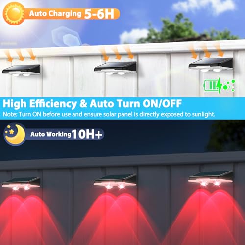 BRIGHTEVER SOLAR FENCE LIGHTS OUTDOOR 12-PACK HSG-1836-6RBG - BLACK - Like New