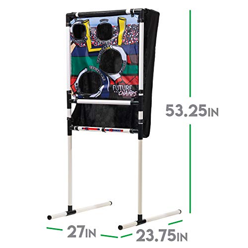 FRANKLIN SPORTS KIDS FOOTBALL TARGET TOSS WITH MINI FOOTBALLS - BLACK - Like New