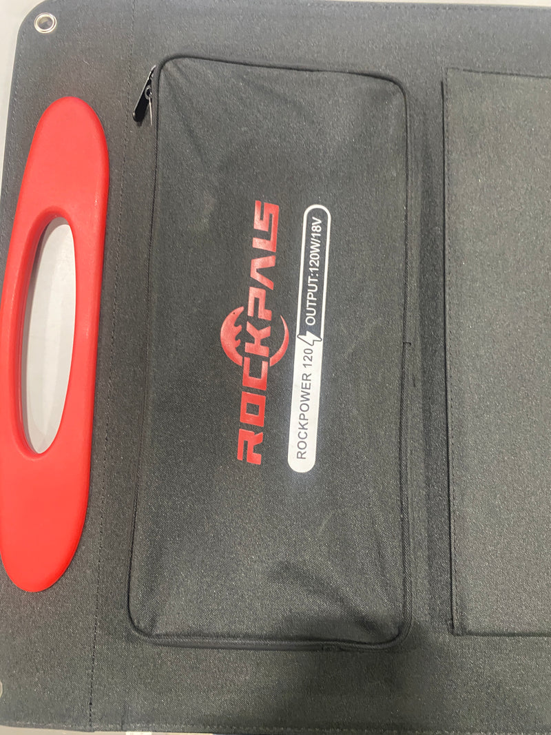 ROCKPALS (ROCKPOWER 120)SOLAR PANELS WITH OUTPUT 120W/18V - BLACK/RED - Like New