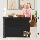 WOMHOM SAFETY 1ST RETRACTABLE GATE 55" WALL DOOR MESH GATE - BLACK - Like New