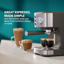 Mr. Coffee Compact Espresso Maker Machine Steam Wand 15-Bar Pump - Silver - Like New
