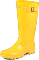 DKSUKO Women's Tall Rain Boots Waterproof Wellington Boots 7 B(M) US - Yellow - Brand New