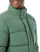 AMAZON ESSENTIALS MENS HOODED LONG PUFFER COAT - SIZE: MEN S - GREEN - Brand New