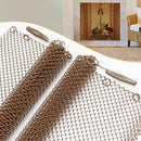 Powrocket Fireplace Mesh Screen Curtain 24"Wx26"H Sturdy Spark Security - Brass - Brand New