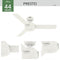 HUNTER FAN COMPANY 51848 PRESTO CEILING FAN - MATTE WHITE - Like New