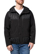 LO4C2139 KARL LAGERFELD OUTERWEAR QUILTED HOODED JACKET - BLACK - SIZE MEDIUM - Brand New
