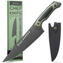 8 Inch Professional Chef Knife with Leather Sheath, Ultra Sharp - Scratch & Dent