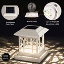 AEFRELEOHT Solar Post Cap Lights Warm White RGB Automatic Cycling 2 Modes - Brand New