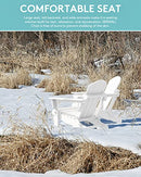 SERWALL Oversized Folding Adirondack Chair for Patio Deck Garden - White - Brand New