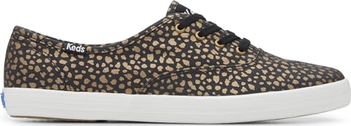 KEDS WOMEN'S CHAMPION CANVAS LACE UP SNEAKER - SIZE 7.5 - BLACK/BRONZE - Like New