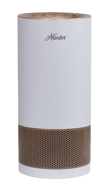 Hunter HP450UV True HEPA Cylindrical Tower Air Purifier UVC Light White/RoseGold - Like New