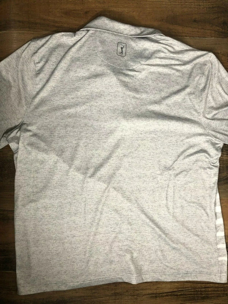 PGA TOUR MOTIONFLUX 360 QUARTER-ZIP LONG SLEEVE STRIPED M - LIGHT GRAY HEATHER - Brand New