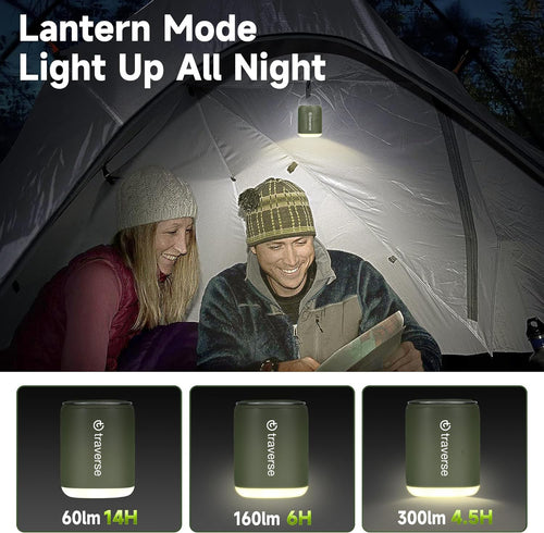TRAVERSE NANO INFLATABLE PUMP WITH BUILT-IN LANTERN & MAGNETIC DESIGN - GREEN - Brand New