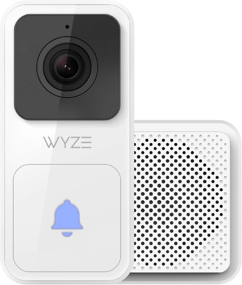WYZE Video Doorbell with Chime, 1080p Night Vision Hardwire, WVDB1WC1-RF - WHITE - Like New