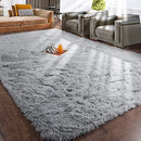 RUGTUDER 5x7 Area Rugs Plush Shag Rug Living Room Soft Fuzzy Rugs - Light Grey - Like New