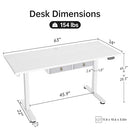 AGILESTIC STANDING DESK, 63 X 24 INCHES SIT STAND UP COMPUTER TABLE, WHITE - Like New