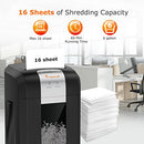 Bonsaii 16 Sheet Paper Shredder Office 60-Minute Cross-Cut Heavy Duty Shredders - Brand New