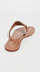 76734 TORY BURCH WOMEN'S MILLER THONG SANDALS TAN PATENT LEATHER SIZE 10 - Like New