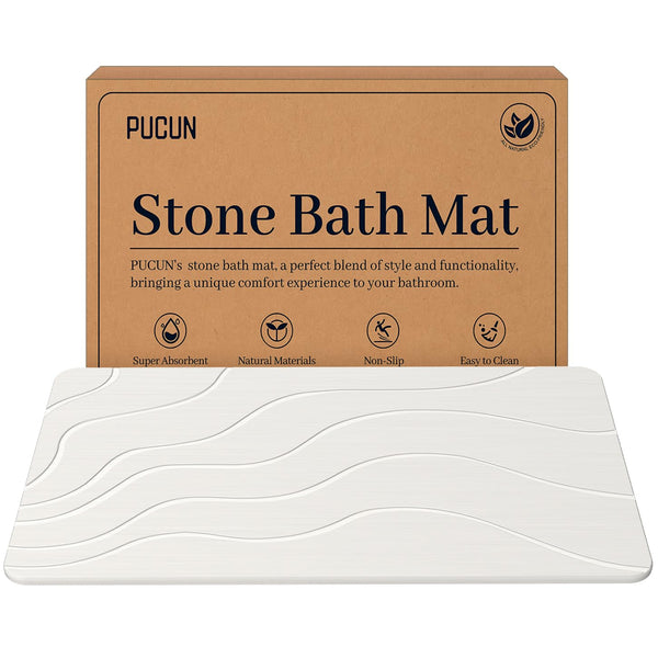 PUCAN STONE BATH MAT DIATOMACEOUS EARTH NON-SLIP SHOWER MAT - Scratch & Dent