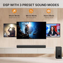 WOHOME 2 IN 1 DETACHABLE SOUND BAR, 4.1 CHANNEL BLUETOOTH - BLACK - Like New
