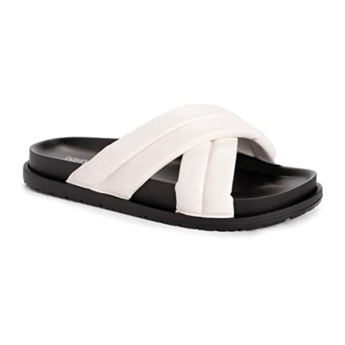 1200164-100 MUK LUKS WOMEN'S TIDAL WAVE SANDALS SIZE: WOMEN 9 WHITE - Like New