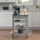 Linon Natalie Stainless Steel Top Rolling Kitchen Storage Cart B07CXHRFSH - Gray - Brand New