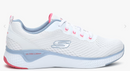 Skechers Women Solar Fuse Cosmic View Trainers White Mesh Blue Pink Trim Size: 7 - Like New