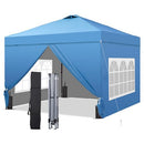 GDY 10x10 Pop Up Canopy Tent with 4 Sidewalls, Blue-Gold - Blue Gold - Like New
