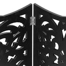 Etna Freestanding Wood Pet Gate 3-Panel Tri Fold Dog Fence 48" x 19" - Black - Like New