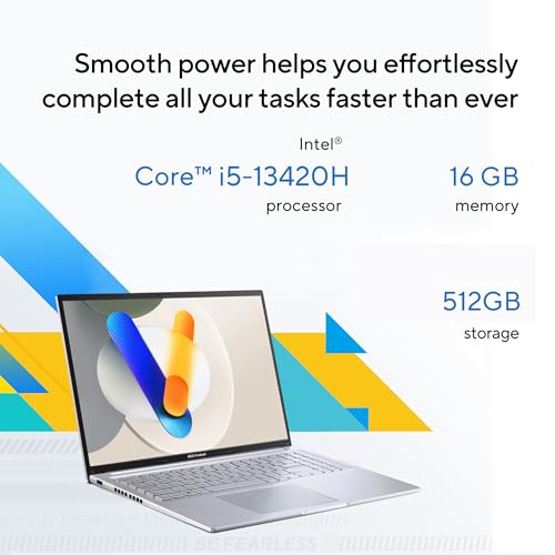 ASUS VIVOBOOK 16” WUXGA 60HZ I5-13420H 16GB 512GB F1605VA-ES56 - COOL SILVER - Like New