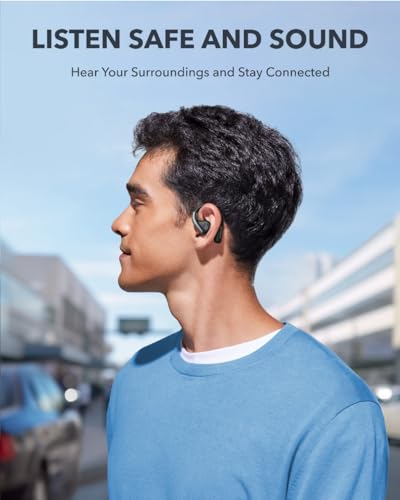 SOUNDCORE BY ANKER AEROFIT OPEN EAR HEADPHONES ULTRA COMFORT A3872 - BLACK - Like New