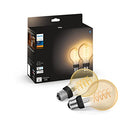 PHILIPS HUE SMART 60W G25 FILAMENT LED BULB SOFT WARM WHITE LIGHT 2 PACK - WHITE - Like New
