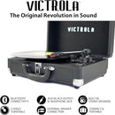 VICTROLA JOURNEY+ BLUETOOTH SUITCASE RECORD PLAYER MATCHING RECORD STAND BLACK - Like New