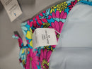CUPSHE FLORAL TIE FRONT BRALETTE SHIRRED MID RISE BIKINI SIZE M BLUE/PINK/YELLOW - Brand New